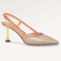 Louis Vuitton LV Women Blossom Slingback Pump Light Gold Metallic Calf Leather Cowhide (12)