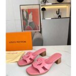 Louis Vuitton LV Women Isola Flat Mule Pink Calf Leather Circle Signature - Imagen 4