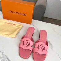 Louis Vuitton LV Women Isola Flat Mule Pink Calf Leather Circle Signature (2)