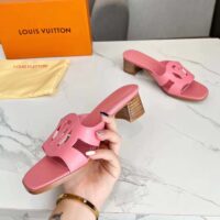 Louis Vuitton LV Women Isola Flat Mule Pink Calf Leather Circle Signature (2)