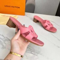 Louis Vuitton LV Women Isola Flat Mule Pink Calf Leather Circle Signature (2)