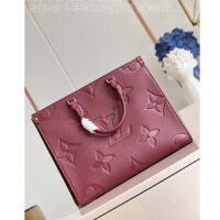 Louis Vuitton LV Women OnTheGo MM​ Wine Red Monogram Empreinte Embossed Grained Cowhide Leather (3)