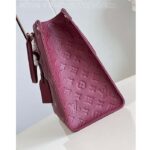 Louis Vuitton LV Women OnTheGo MM​ Wine Red Monogram Empreinte Embossed Grained Cowhide Leather - Image 7