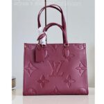 Louis Vuitton LV Women OnTheGo MM​ Wine Red Monogram Empreinte Embossed Grained Cowhide Leather - Image 2