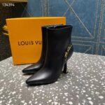 Louis Vuitton LV Women Sparkle Ankle Boot Black Lamb Leather Side Zip 9.5 CM Heel – Image 7