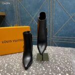 Louis Vuitton LV Women Sparkle Ankle Boot Black Lamb Leather Side Zip 9.5 CM Heel – Image 8