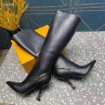 Louis Vuitton LV Women Sparkle High Boot Black Calf Leather Side Zip 9.5 CM Heel - Image 6