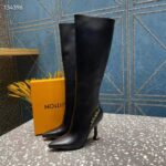 Louis Vuitton LV Women Sparkle High Boot Black Calf Leather Side Zip 9.5 CM Heel - Image 4