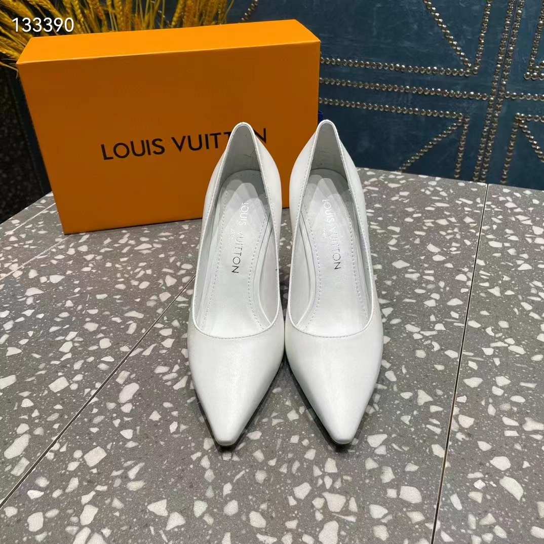 Louis Vuitton LV Women Sparkle Pump Ivory White Lamb Leather Outsole 9.5 Cm Heel (13)