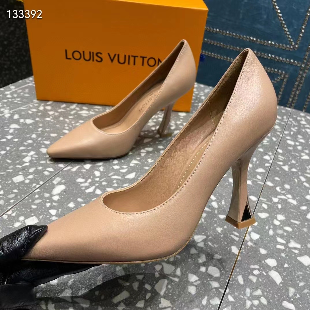 Louis Vuitton LV Women Sparkle Pump Nude Pink Lamb Leather Outsole 9.5 Cm Heel (9)