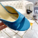 Louis Vuitton LV Women Super Mule Azure Blue Monogram-Debossed Patent Calf Leather 10 CM Heel - Image 9