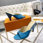 Louis Vuitton LV Women Super Mule Azure Blue Monogram-Debossed Patent Calf Leather 10 CM Heel - Image 2