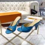 Louis Vuitton LV Women Super Mule Azure Blue Monogram-Debossed Patent Calf Leather 10 CM Heel - Image 6