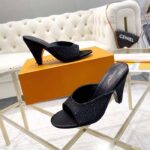 Louis Vuitton LV Women Super Mule Black Strass Leather Outsole 10 CM Heel - Image 2