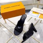 Louis Vuitton LV Women Super Mule Black Strass Leather Outsole 10 CM Heel - Image 7