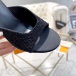 Louis Vuitton LV Women Super Mule Black Strass Leather Outsole 10 CM Heel - Image 9