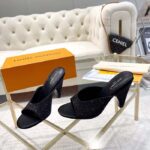 Louis Vuitton LV Women Super Mule Black Strass Leather Outsole 10 CM Heel - Image 5