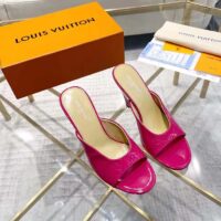 Louis Vuitton LV Women Super Mule Fuchsia Monogram-Debossed Patent Calf Leather 10 CM Heel (2)