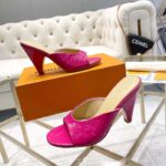 Louis Vuitton LV Women Super Mule Fuchsia Monogram-Debossed Patent Calf Leather 10 CM Heel - Image 2