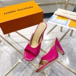 Louis Vuitton LV Women Super Mule Fuchsia Monogram-Debossed Patent Calf Leather 10 CM Heel - Image 7