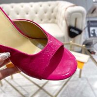 Louis Vuitton LV Women Super Mule Fuchsia Monogram-Debossed Patent Calf Leather 10 CM Heel (2)