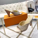 Louis Vuitton LV Women Super Mule Gold Strass Leather Outsole 10 CM Heel - immagine 2