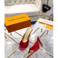 Louis Vuitton LV Women Super Mule Red Monogram-Debossed Patent Calf Leather 10 CM Heel (9)