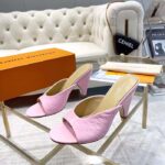 Louis Vuitton LV Women Super Mule Fuchsia Monogram-Debossed Patent Calf Leather 10 CM Heel - Image 5