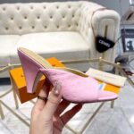 Louis Vuitton LV Women Super Mule Fuchsia Monogram-Debossed Patent Calf Leather 10 CM Heel - Image 8