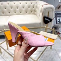 Louis Vuitton LV Women Super Mule Rose Clair Pink Monogram-Debossed Patent Calf Leather 10 CM Heel (4)