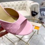 Louis Vuitton LV Women Super Mule Fuchsia Monogram-Debossed Patent Calf Leather 10 CM Heel - Image 9