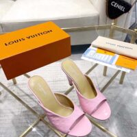 Louis Vuitton LV Women Super Mule Rose Clair Pink Monogram-Debossed Patent Calf Leather 10 CM Heel (4)