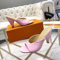 Louis Vuitton LV Women Super Mule Rose Clair Pink Monogram-Debossed Patent Calf Leather 10 CM Heel (4)