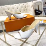 Louis Vuitton LV Women Super Mule White Monogram-Debossed Patent Calf Leather 10 CM Heel - Imagen 2