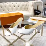 Louis Vuitton LV Women Super Mule White Monogram-Debossed Patent Calf Leather 10 CM Heel - Imagen 6