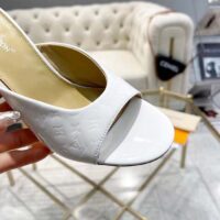 Louis Vuitton LV Women Super Mule White Monogram-Debossed Patent Calf Leather 10 CM Heel (2)