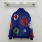 Louis Vuitton Men LV x YK Faces Zipped Fleece Blouson Polyester Blue Multicolor Regular Fit – Image 3