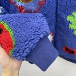 Louis Vuitton Men LV x YK Faces Zipped Fleece Blouson Polyester Blue Multicolor Regular Fit – Image 9