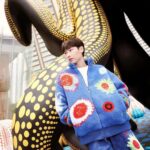 Louis Vuitton Men LV x YK Faces Zipped Fleece Blouson Polyester Blue Multicolor Regular Fit – Image 15