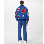 Louis Vuitton Men LV x YK Faces Zipped Fleece Blouson Polyester Blue Multicolor Regular Fit – Image 16