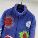 Louis Vuitton Men LV x YK Faces Zipped Fleece Blouson Polyester Blue Multicolor Regular Fit – Image 5