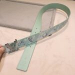 Louis Vuitton Unisex LV Aqua 40 MM Reversible Belt Aqua Green Leather Metal Buckle - immagine 7