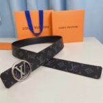 Louis Vuitton Unisex LV Circle 40 MM Reversible Belt Monogram Eclipse Canvas Calf Leather - Bild 3