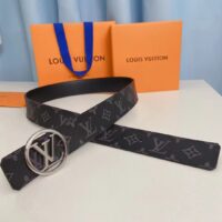 Louis Vuitton Unisex LV Circle 40 MM Reversible Belt Monogram Eclipse Canvas Calf Leather (6)