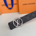 Louis Vuitton Unisex LV Circle 40 MM Reversible Belt Monogram Eclipse Canvas Calf Leather - Bild 6