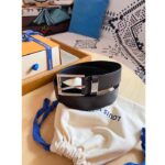 Louis Vuitton Unisex LV City Pin 35 MM Belt Brown Calf Leather Silver Color Hardware - Image 2