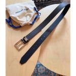 Louis Vuitton Unisex LV City Pin 35 MM Belt Brown Calf Leather Silver Color Hardware - Image 3