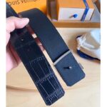 Louis Vuitton Unisex LV Heritage 35 MM Reversible Belt Black Alligator Napa Leather - Image 9