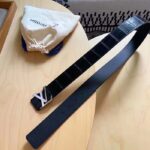 Louis Vuitton Unisex LV Heritage 35 MM Reversible Belt Black Alligator Napa Leather - Image 2