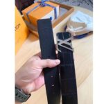 Louis Vuitton Unisex LV Heritage 35 MM Reversible Belt Black Alligator Napa Leather - Image 6